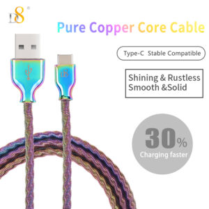 d8 type c usb data cable metal surface colorful high quality fast charging tc 0422